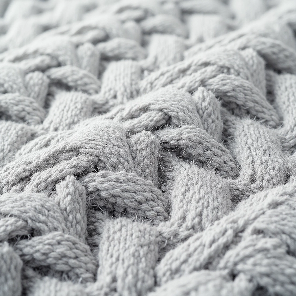 Close-up detail of geometric rug pattern showing wool texture and diamond weave, natural light highlighting fiber quality